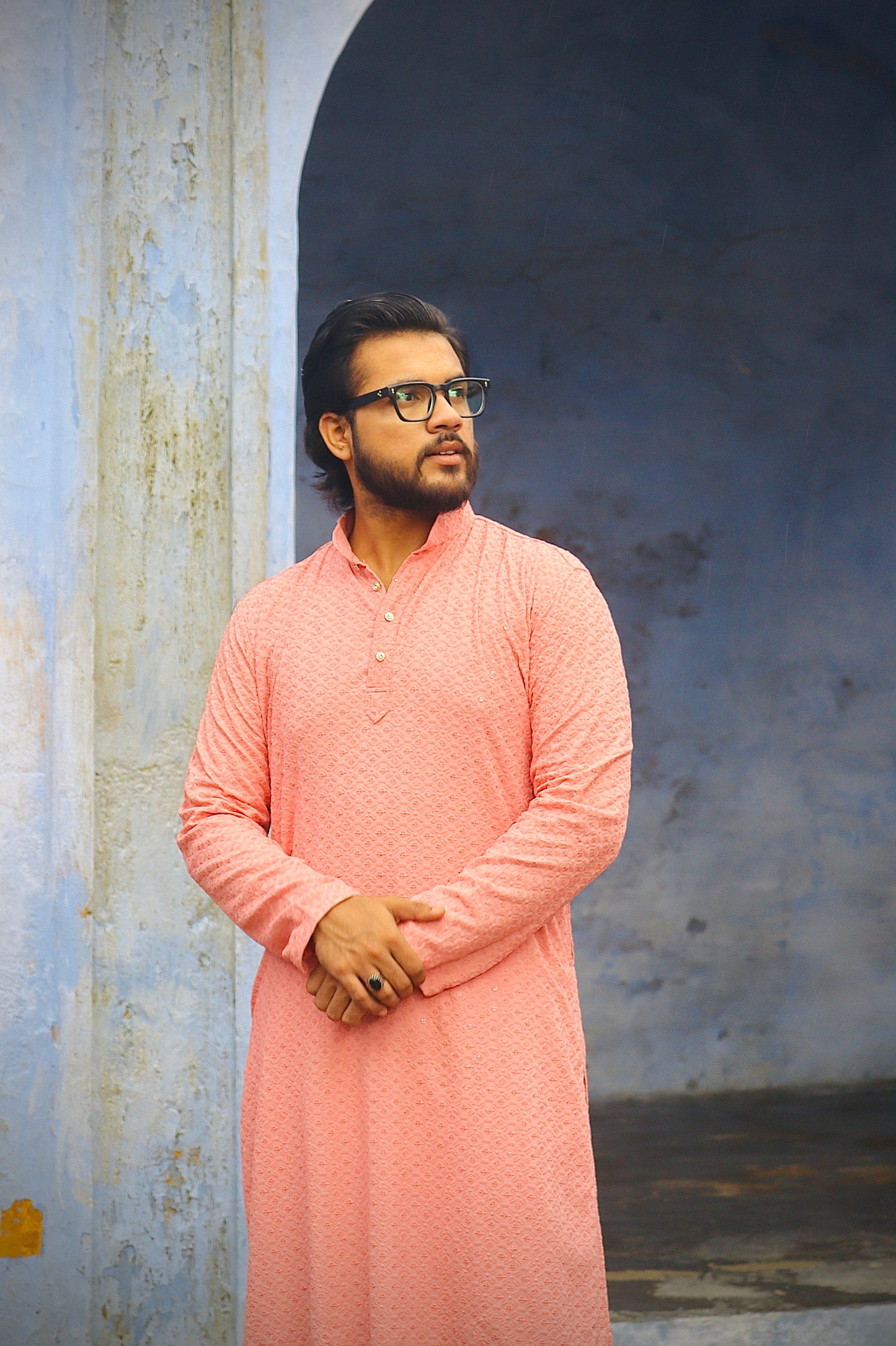 "Shaan-e-Awadh" Chikankari Kurta with Palla Topi