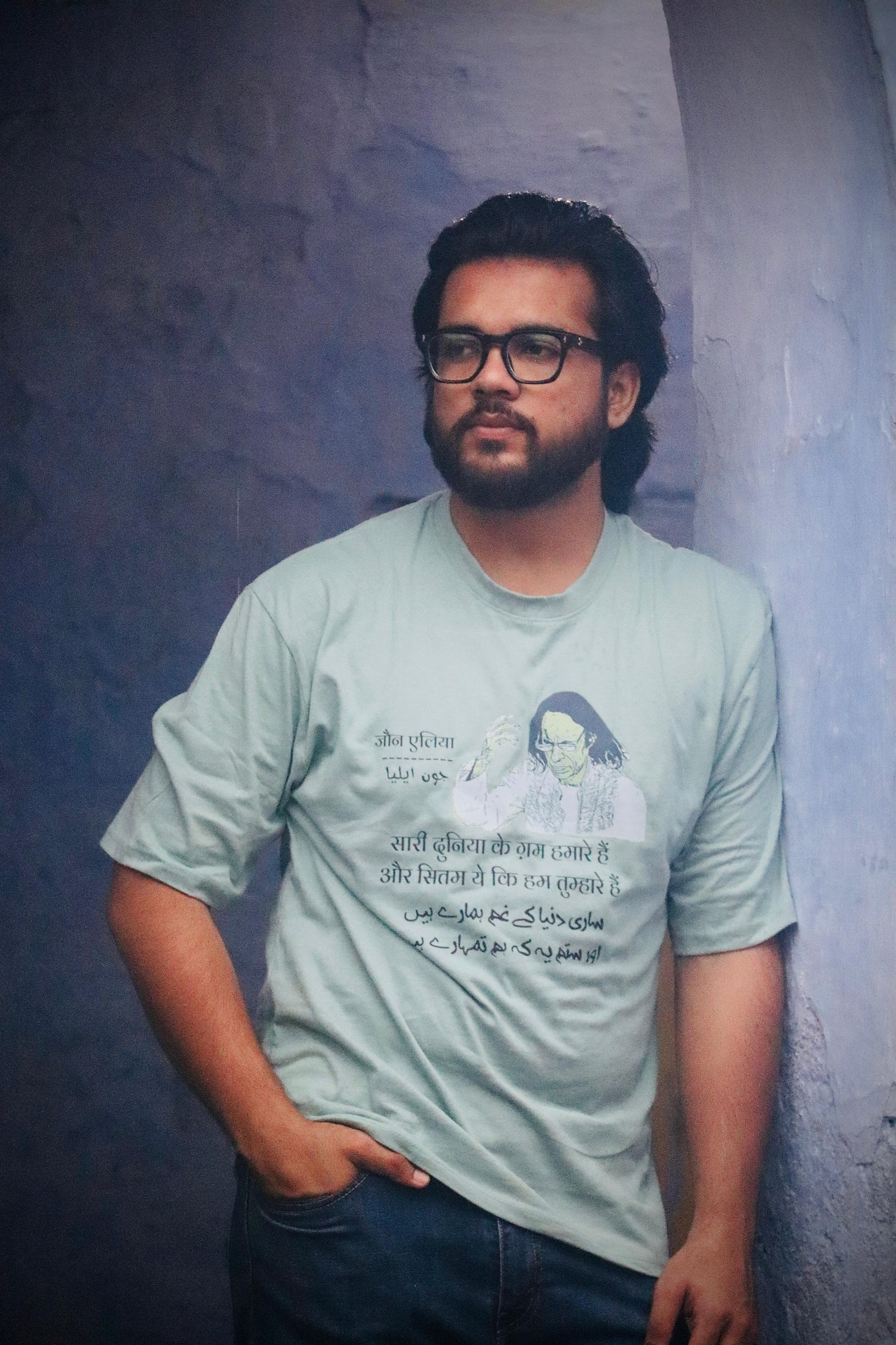 "Legacy of Jaun" Urdu Shayari Printed Oversize T-shirt